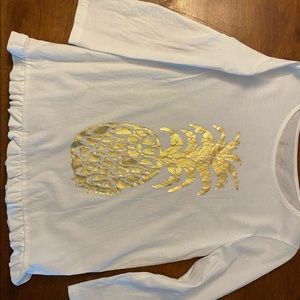 Lilly Pulitzer Pineapple shirt girls 8-10 Large